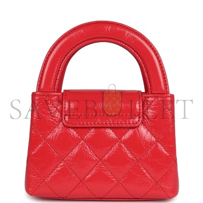 CHANEL KELLY NANO SHOPPING BAG AGED CALFSKIN AS3435 (12.5*8.3*4cm)
